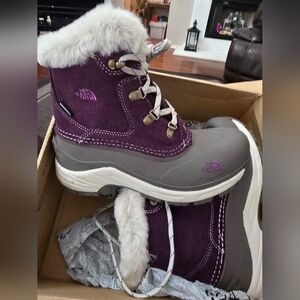 The Northface Mcmurdo Purple and Gray Winter Boots with Fur Trim Size 5